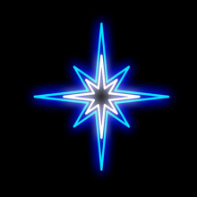 ESTRELA LED AZUL E BRANCO QUENTE