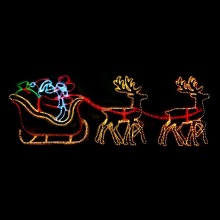 PAI NATAL DE TRENO E RENAS LED C/ MOVIMENTO 350X125cm