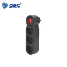 FICHA TRIPLA SHUKO VERTICAL C/INT PRETA